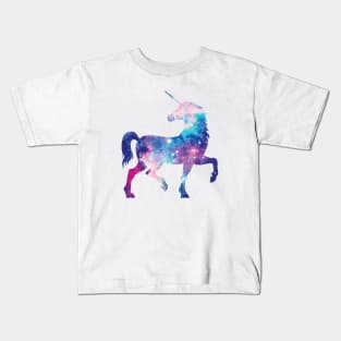 Cosmic watercolor unicorn Kids T-Shirt